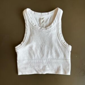 ALO Yoga Goddess Ribbed Go-To Tank, White, Size XS